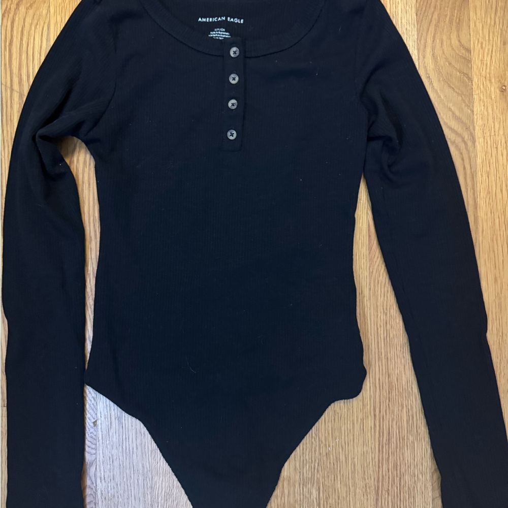 American Eagle Black Long Sleeve Bodysuit